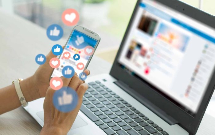 social media engagement on smart phone