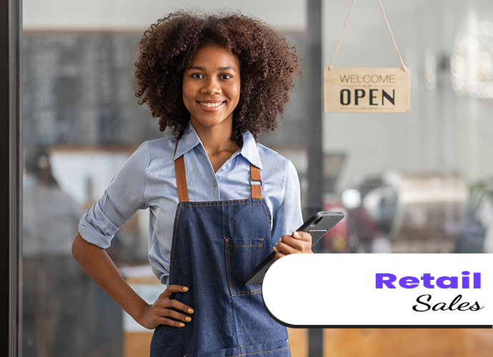 Young woman who is a small business owner of a retail shop