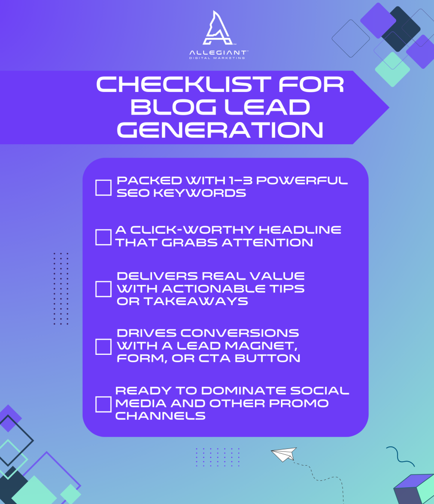 Checklist for Blog Lead Generation