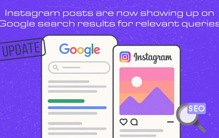 Infographic announcing that as of July 2025 Instagram posts are now searchable on Google!