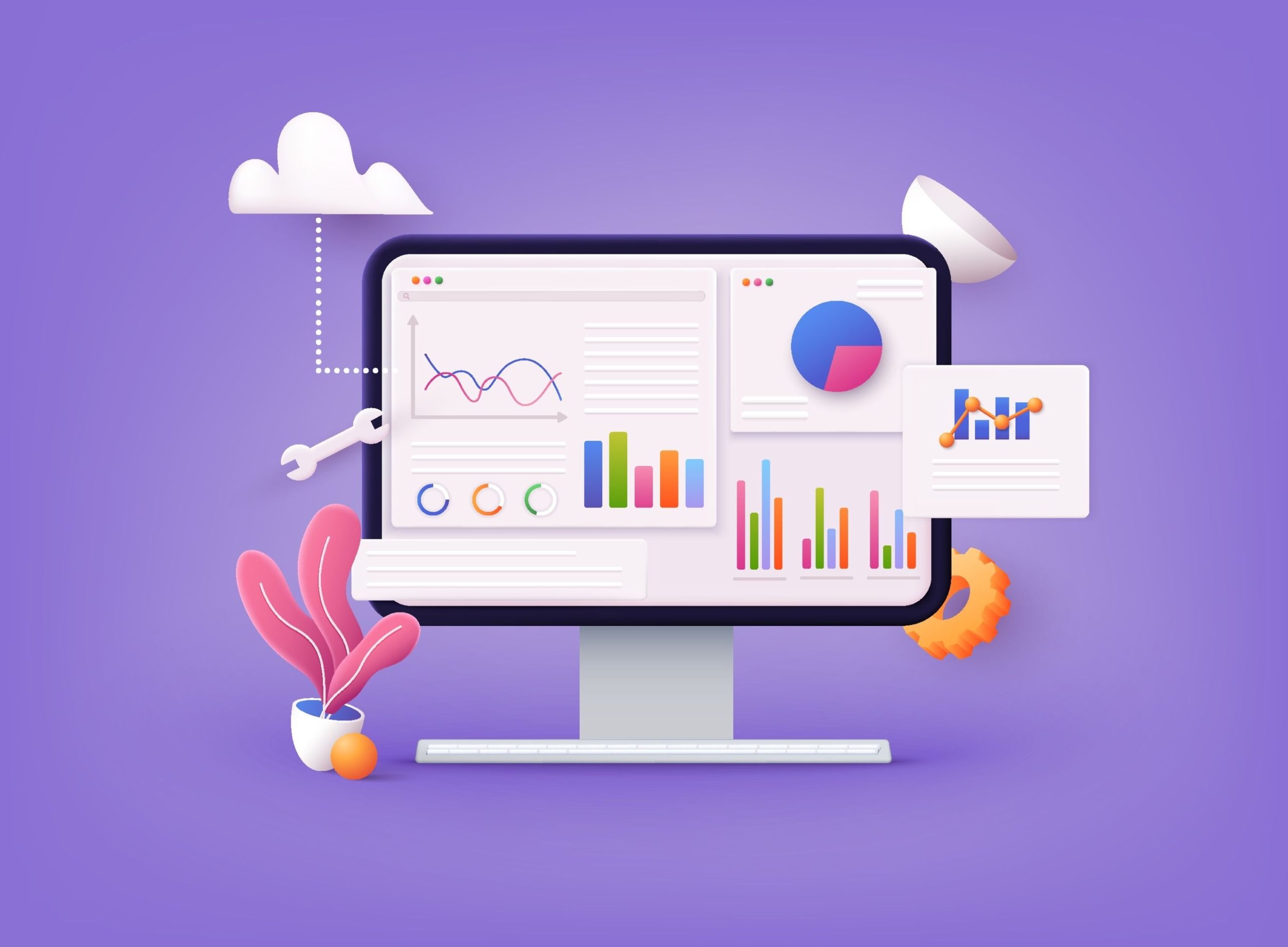 Vector illustration of a free website audit report.