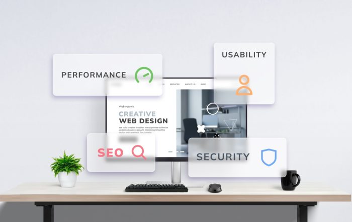 Visualization of concepts that factor into an optimized website.