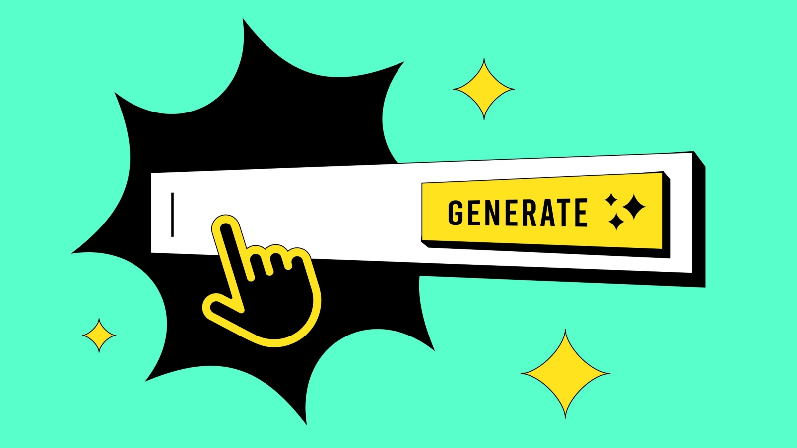 Vector image depicting AI prompting for content generation.