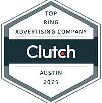 Top Clutch Bing Advertising Company Badge in Austin, Texas named for Allegiant Digital Marketing in 2025