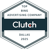 Top Clutch Bing Advertising Company Badge in Dallas, Texas named for Allegiant Digital Marketing in 2025