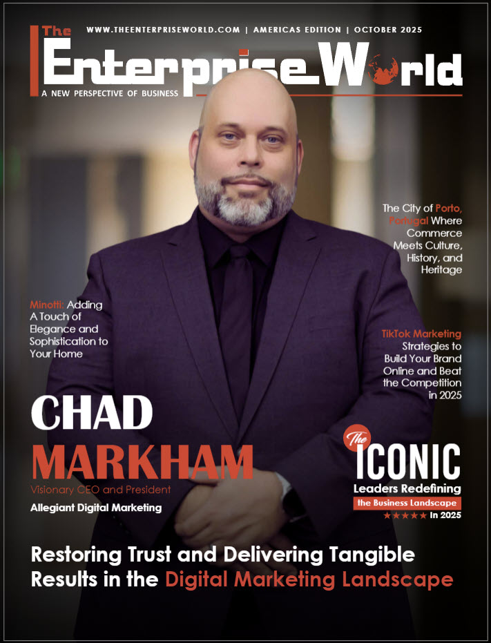 Chad Markham featured on the cover of The Enterprise World magazine, October 2025 Americas Edition